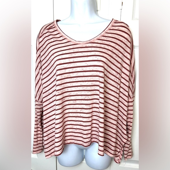 WE THE FREE People Pandoras Box Striped Tee Shirt Top Blouse Oversized Boxy Fit - Picture 2 of 11